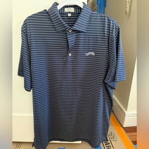 Lacoste Navy Striped Polo Shirt for Men